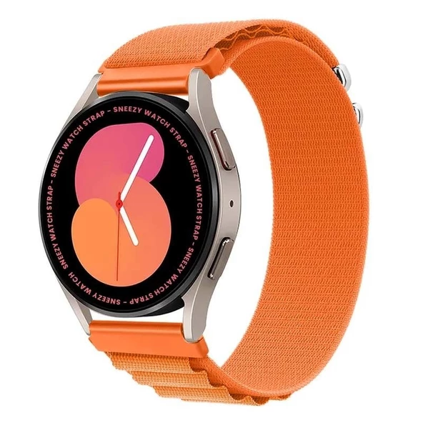 Samsung Galaxy Watch Active Active 2 44mm-40mm Uyumlu 20mm Frost Alpine Loop Kordon  Turuncu