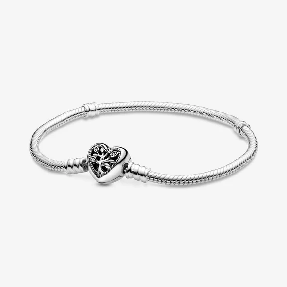 Pandora Moments Aile Ağacı Kalp Klipsli Bileklik 598827C01-21 cm