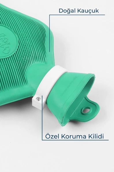 Bebelav Adalılar Kauçuk Termofor  Sıcak Su Torbası Yeşil 2 L - 3