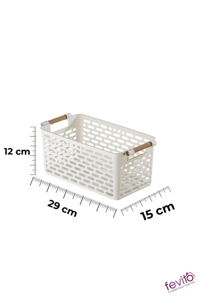 Çok Amaçlı Tutacaklı Organizer Sepet - Dolap Içi & Çekmece Düzenleyici Sepet Beyaz - 2