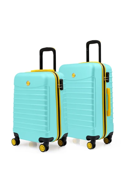 2'li Valiz Seti Orta Boy - Kabin Boy Su Yeşili 1168 ürün görseli 1
