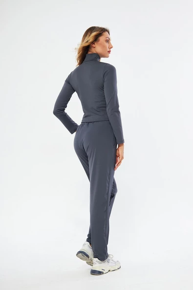 Lesa Wear Soft Touch Balıkçı Yaka Bluz Antrasit - Resim 7