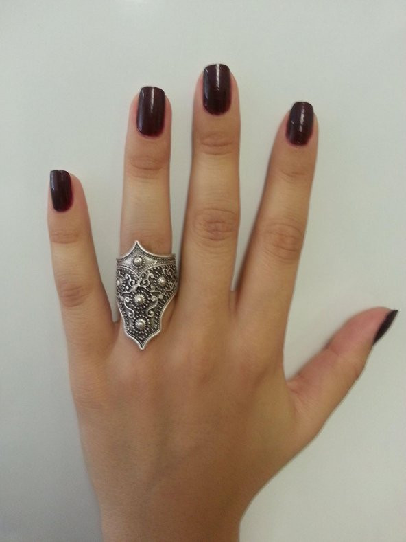 STONEAGE Antik Gümüş Bohem Bayan Yüzük Ayarlanabilir