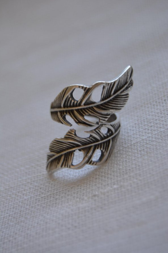 STONEAGE Antik Gümüş Bohem Bayan Yüzük Bedensizdir Ayarlanabilir - Resim 4