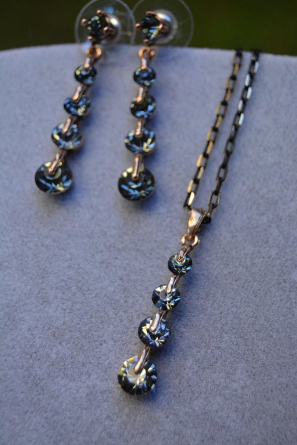 STONEAGE Antrasit Taşlı Zirkon Bayan Set