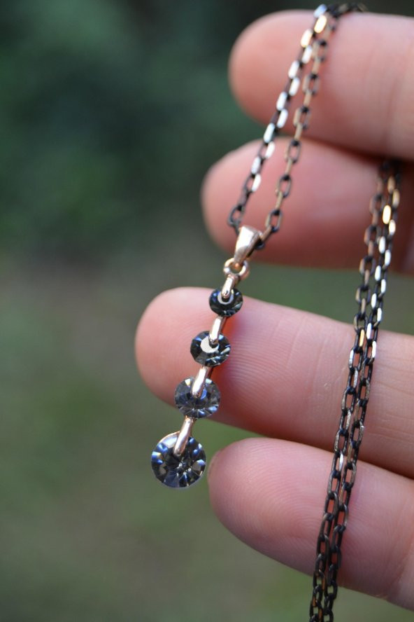 STONEAGE Antrasit Taşlı Zirkon Bayan Set - 3