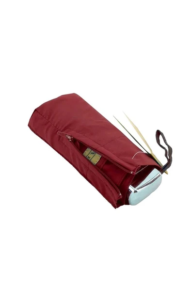 April Kadın 7 Telli Manuel Şemsiye Kırmızı 205-L - Resim 4