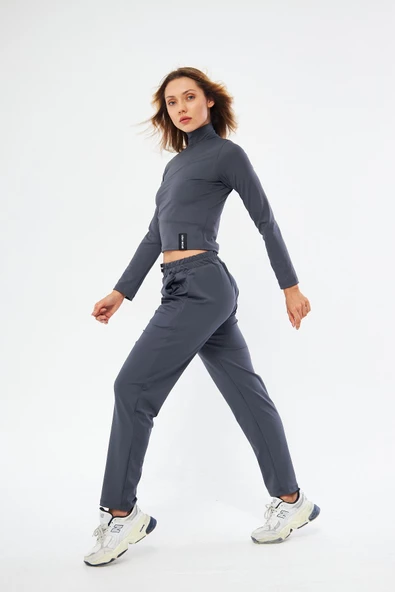 Lesa Wear Soft Touch Balıkçı Yaka Bluz Antrasit - Resim 5