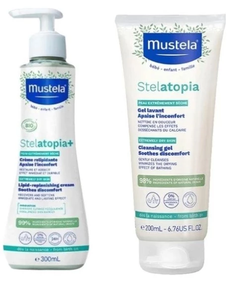 Mustela Stelatopia Lipit Yenileyici Krem 300 ml + Mustela Stelatopia Şampuan 200 ml ürün görseli