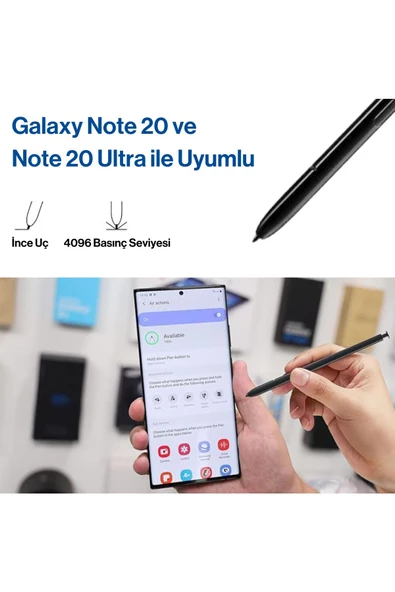 Samsung Galaxy Note 20 Note 20 Ultra Uyumlu S Pen Dokunmatik Stylus Kalem ve Yedek Uç - Resim 6
