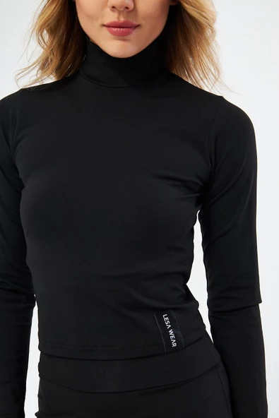 Lesa Wear Soft Touch Balıkçı Yaka Bluz Siyah - Resim 3