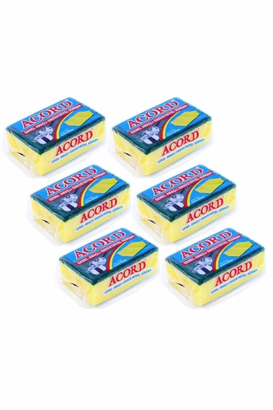 6 adet Jumbo Boy Endüstriyel Çok Amaçlı Bulaşık Süngeri  13x8x4 cm - 1