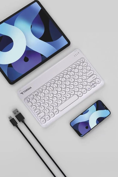 Torima TMK-08 Beyaz Kablosuz Bluetooth Klavye Mouse Seti - 2
