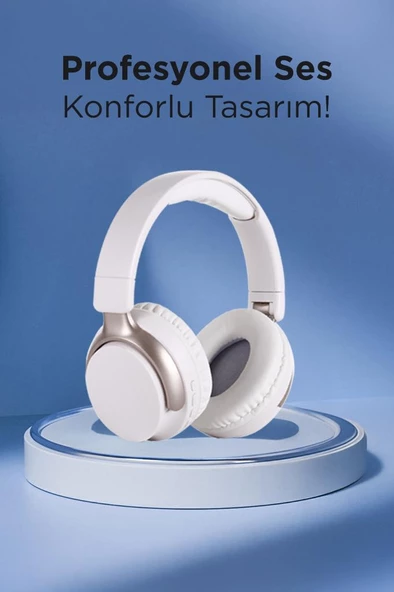 Torima HD-30 Bej Kulak Üstü Kablosuz 5.3 ANC Bluetooth Kulaklık - 2