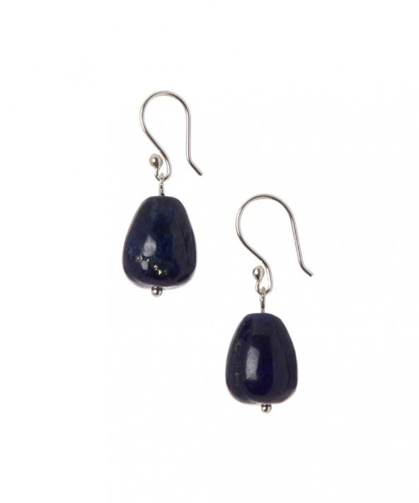 STONEAGE Bayan Gümüş Küpe Lapis Lazuli Sevgiliye Hediye - Resim 3