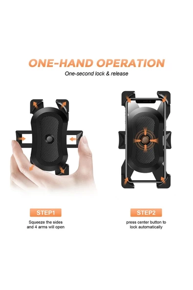 Qozie Motosiklet/Bisiklet Gidon Dayanıklı Cep Telefonu Tutucu - 3