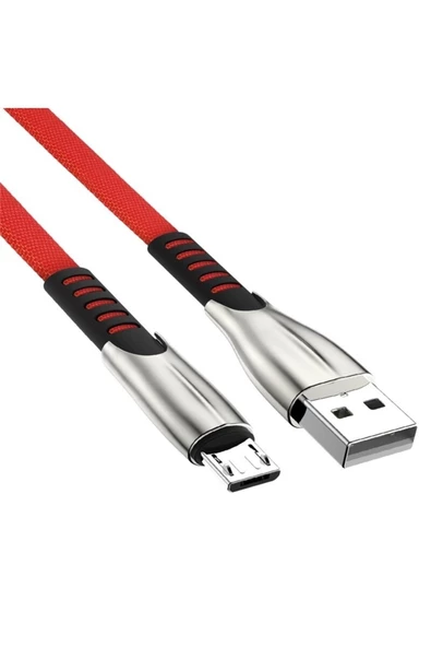 Qozie Metal Başlıklı Örgülü 1 M 3a Micro Usb Data & Hızlı Şarj Kablosu - 5
