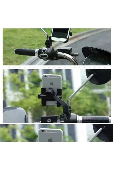 outfire Alüminyum Alaşımlı 360 Dönüş Ayarlanabilir Motosiklet- Bisiklet Telefon Tutucu - 5
