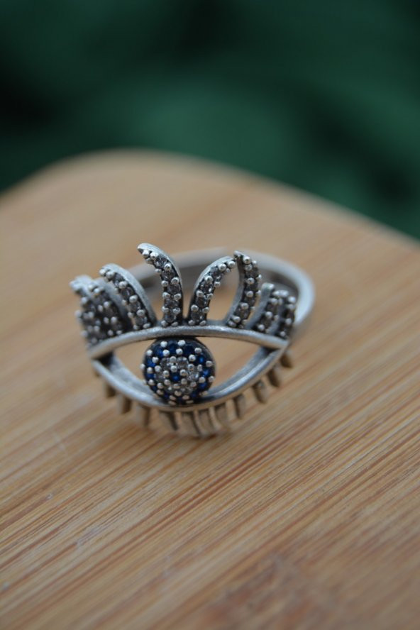 STONEAGE Bayan Yüzük Nazar Boncuklu Ayarlanabilir Bohem Tarz - Resim 2