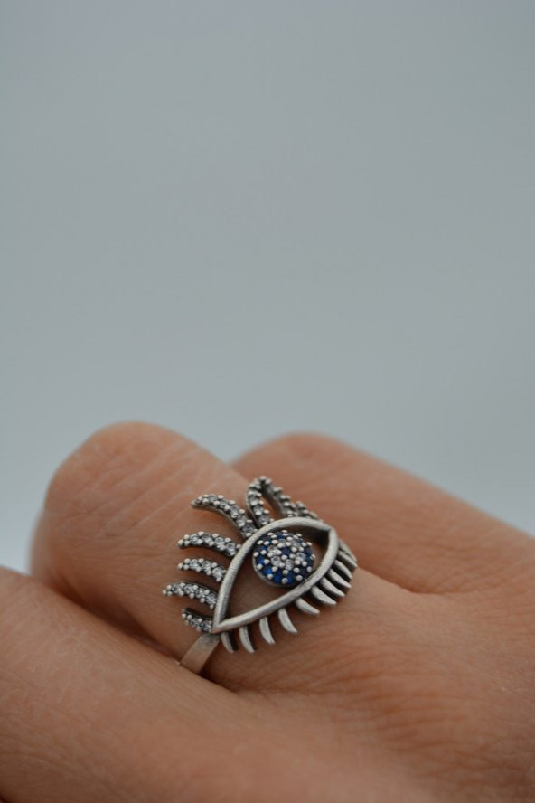 STONEAGE Bayan Yüzük Nazar Boncuklu Ayarlanabilir Bohem Tarz - Resim 5