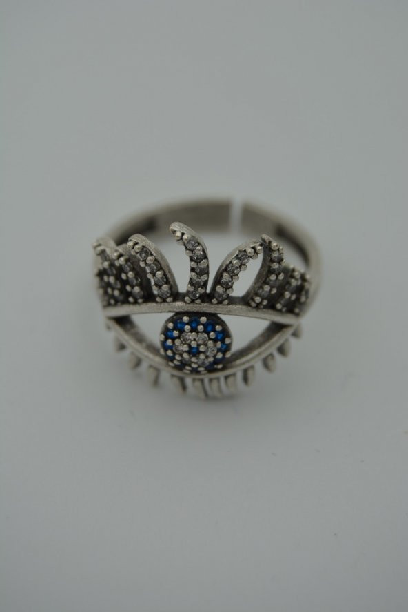 STONEAGE Bayan Yüzük Nazar Boncuklu Ayarlanabilir Bohem Tarz - Resim 7