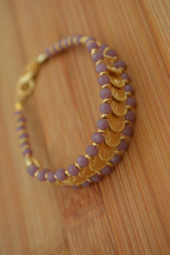 STONEAGE Bileklik Altın Kaplama Çek Kristali - Resim 2