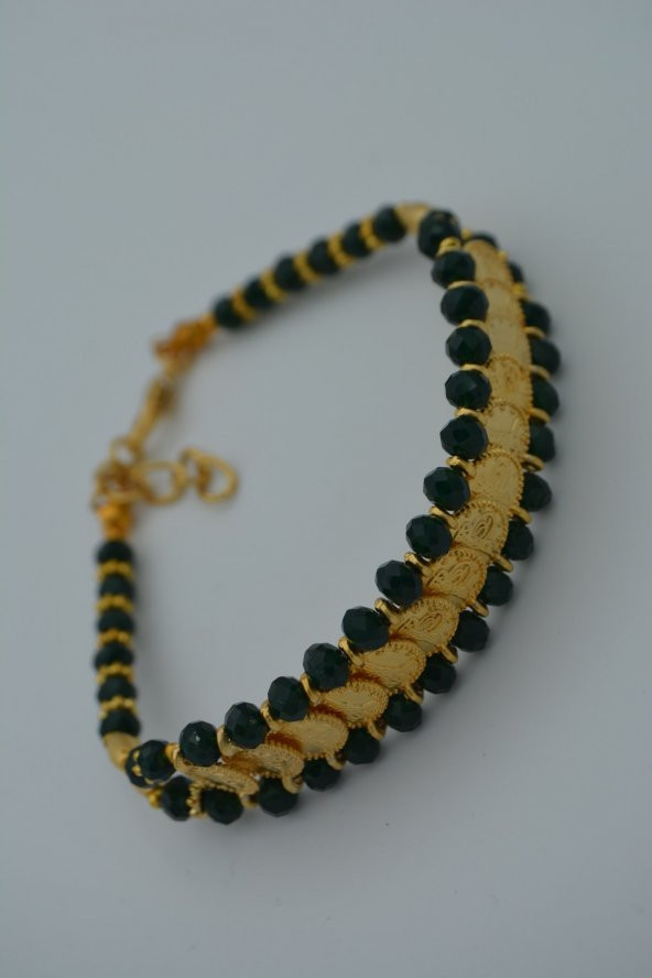 STONEAGE Bileklik Çek Kristali ve Yirmiiki Ayar Altın Kaplama - 4