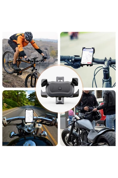 Qozie Motosiklet/Bisiklet Gidon Dayanıklı Cep Telefonu Tutucu - 5