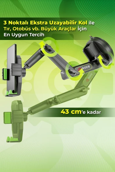 Qozie Tır/otobüs/kamyon/otomobil Büyük Uzayabilir Telefon Tutucu - 3