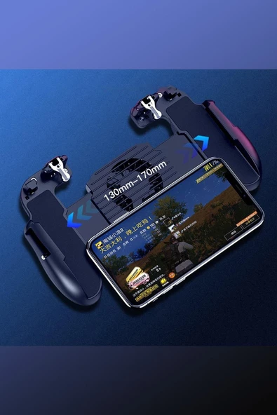 Qozie Cep Telefonu Oyun Konsolu Soğutma Fanlı Standlı Pubg Ateş Tetik Gamepad Joystick - 3