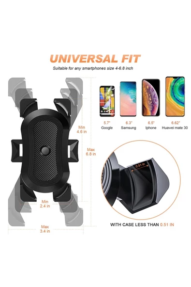 Qozie Motosiklet/Bisiklet Gidon Dayanıklı Cep Telefonu Tutucu - 2