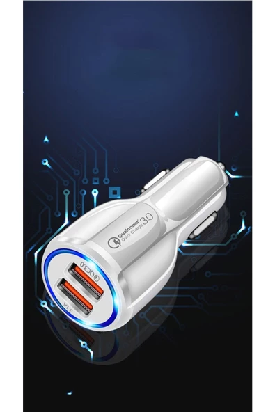 Qozie Qualcomm Gerçek 3.0 Çift Giriş 3.1a 5/9/12v Hızlı Araç Şarjı - 2