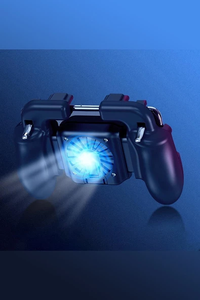 Qozie Cep Telefonu Oyun Konsolu Soğutma Fanlı Standlı Pubg Ateş Tetik Gamepad Joystick - 5