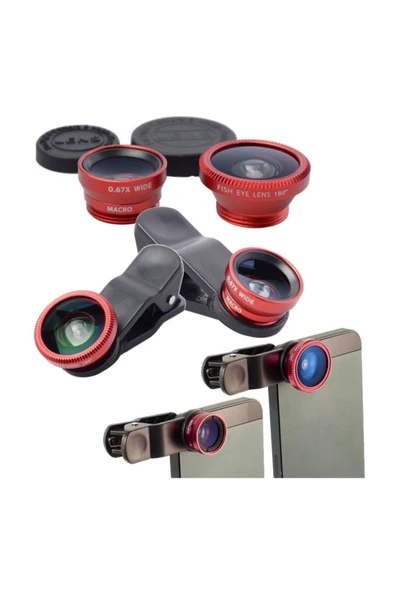 Balık Gözü Lens Fish Eye Geniş Açılı Makro Telefon Lensi