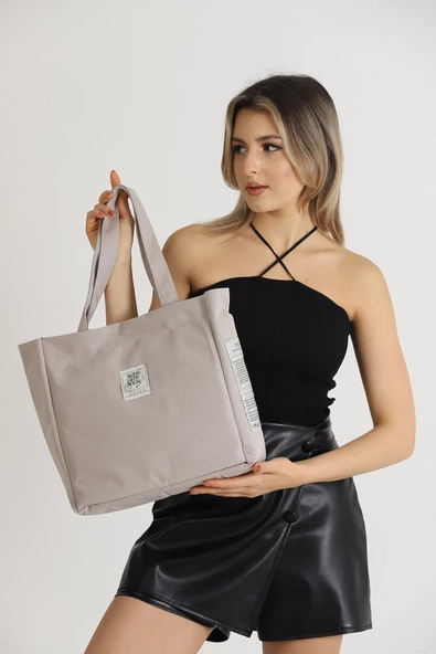 Shaka Krem Shk52 The Tote Bag Kanvas Kumaş Günlük Kadın Kol Ve Omuz Çantası U:30 E:30 G:10 ürün görseli 1
