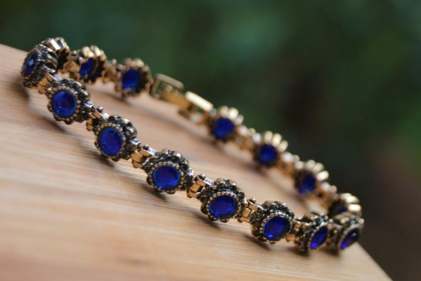 STONEAGE Black Diamond ve Safir Mavi Taşlı Bileklik - Resim 4