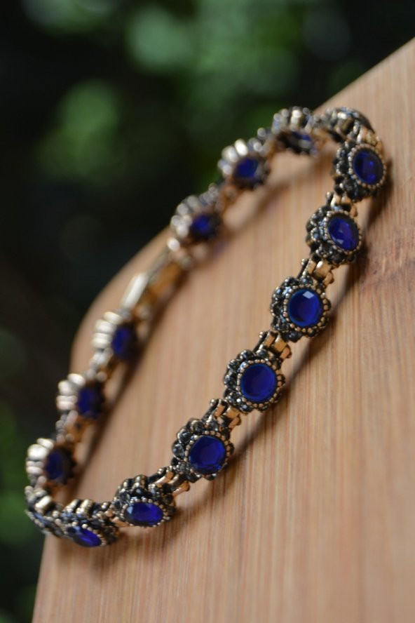 STONEAGE Black Diamond ve Safir Mavi Taşlı Bileklik - Resim 6