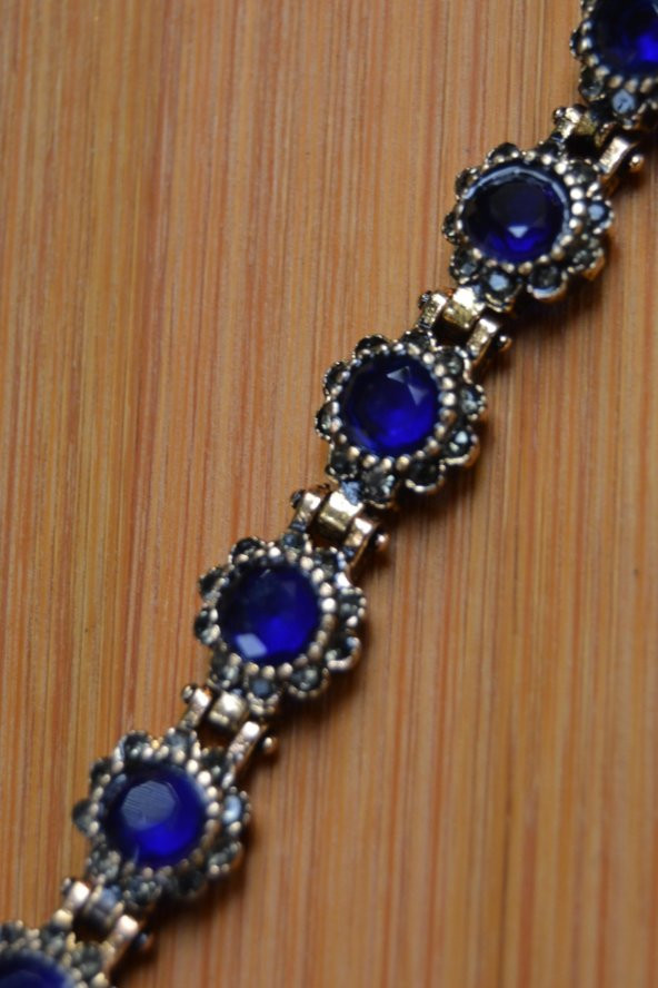 STONEAGE Black Diamond ve Safir Mavi Taşlı Bileklik - Resim 7