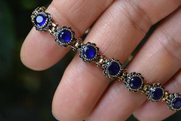 STONEAGE Black Diamond ve Safir Mavi Taşlı Bileklik - Resim 9