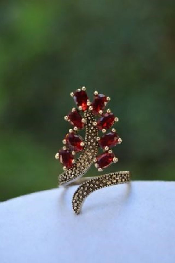 STONEAGE Bordo Salkım Ayarlanabilir Kadın Yüzük - 2