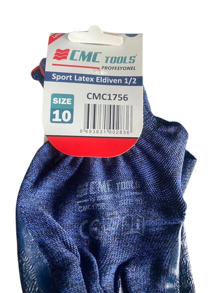 CMC TOOLS 1756 LATEKS İS ELDİVEN SİZE10  MAVİ