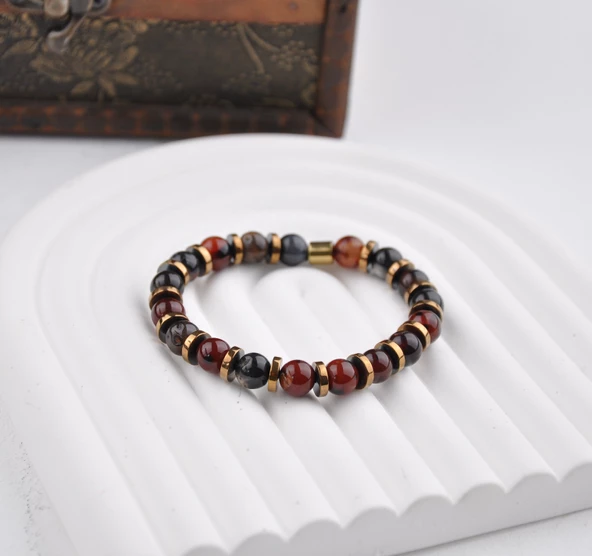 10 MM Onix Doğal Taş Unisex Bileklik ürün görseli 1