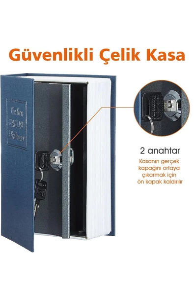 Kitap Sözlük Şeklinde Gizli Kilitli Kasa Para Kumbarası Siyah - 7