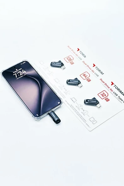 Torima Siyah 32GB Çift Sürücülü USB-TYPE-C OTG - 5