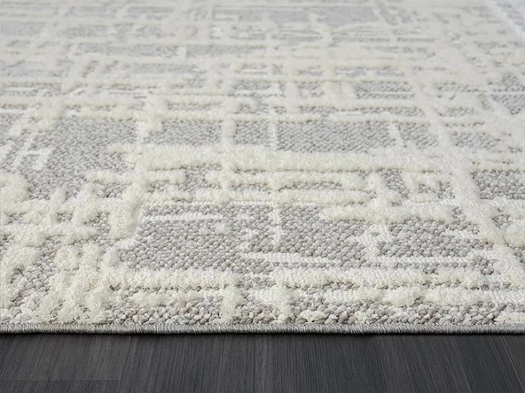 Wool Wl007a Bej Halı Sisal Bukle Dekoratif Kabartmalı Halı Tozsuz Antialerjik Salon Halısı Koridor Özel Ölçü VIZON-BEYAZ - Resim 5