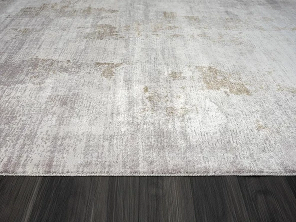 Elegance Eg012a Gri Gold Detaylı Modern Viskon Doğal Iplik Bambu Halı Tozu Az Salon Halısı Koridor Özel Ölçü GRI-GOLD - 5