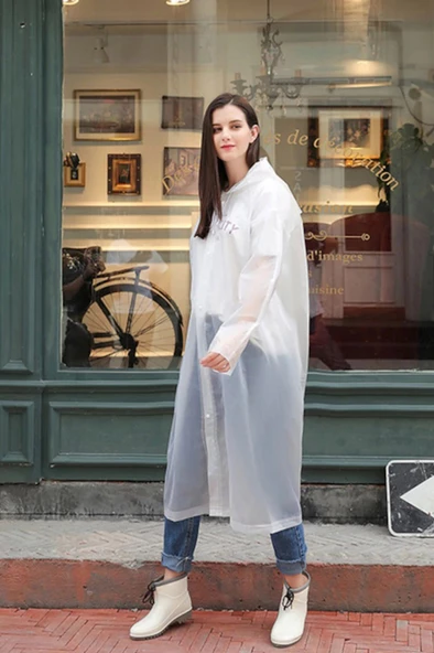 Hayal Sepeti Eva Unisex Yağmurluk çıtçıt düğmeli  - BEYAZ - 2