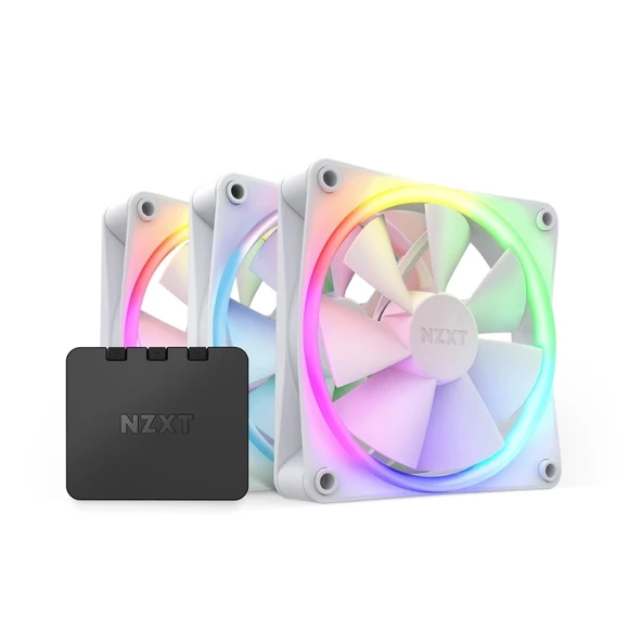 NZXT F120 RGB Beyaz 120 mm Fan (3lü Set)