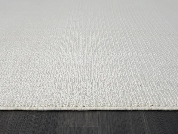 Wool Wl005a Beyaz Halı Sisal Bukle Dekoratif Tozsuz Antialerjik Salon Halısı Yatak Odası Koridor Özel Ölçü BEYAZ - Resim 5