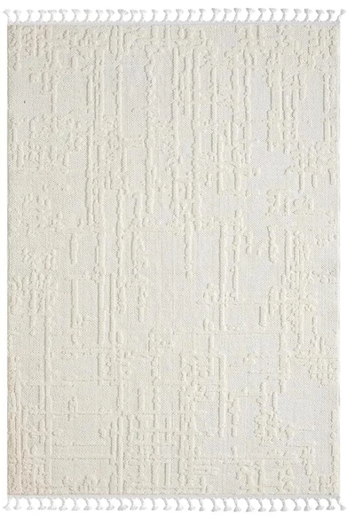 Wool Wl004a Bej Halı Sisal Bukle Dekoratif Kabartmalı Halı Tozsuz Antialerjik Salon Halısı Koridor Özel Ölçü BEYAZ